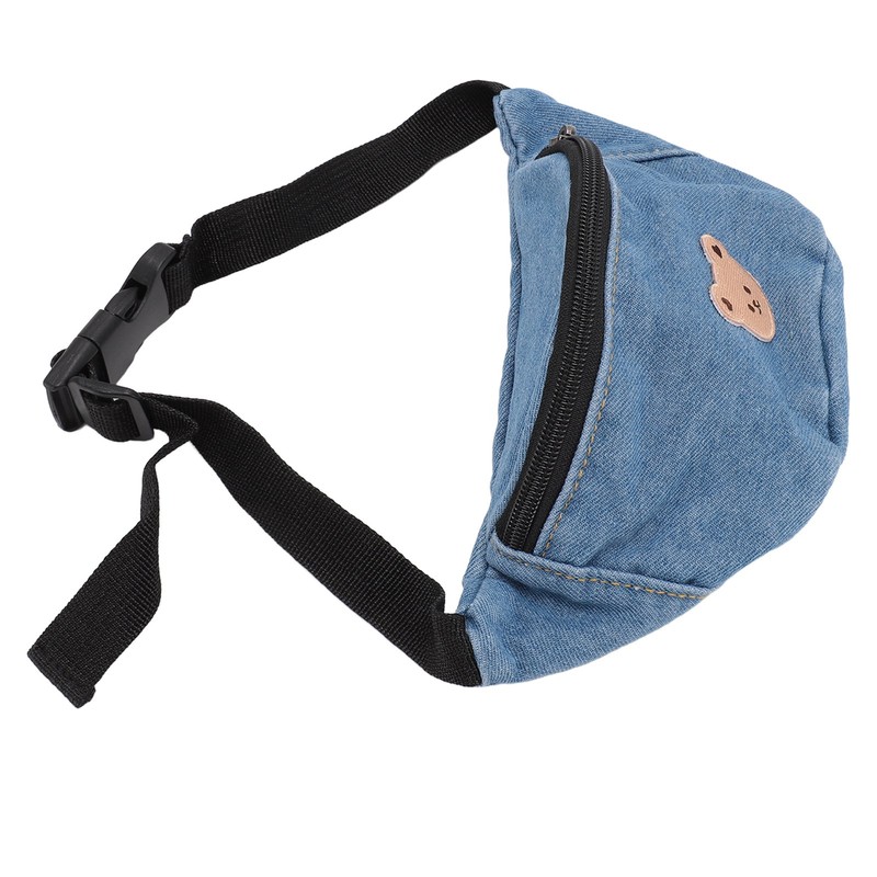 Kids Cool Waist Bag Bear Pattern Adjustable Button Small Canvas