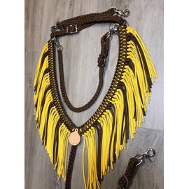 fringe breast collar paracord horse tack sunflower
