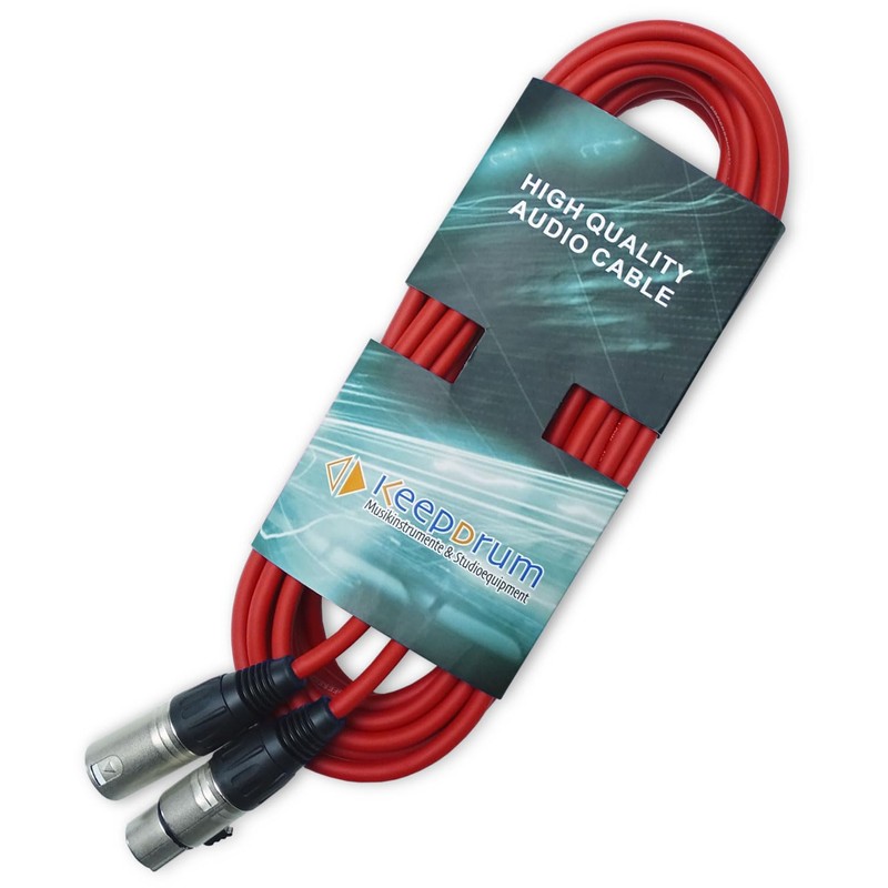 keepdrum DMX004RD DMX cable Red 3-pin XLR control cable 100