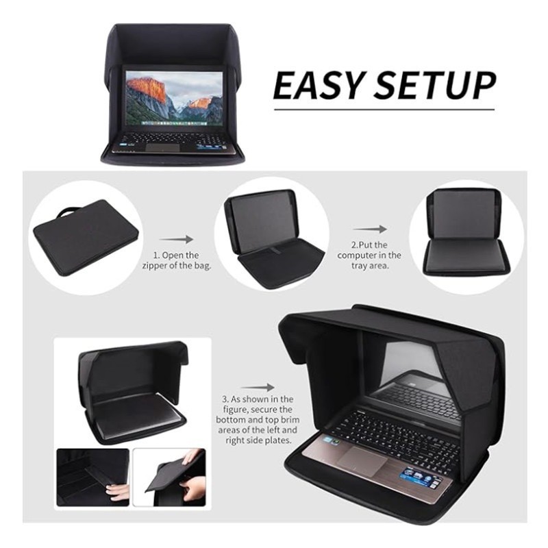 Foldable Laptop Sun Shade for Outdoor Work – Portable Oxford