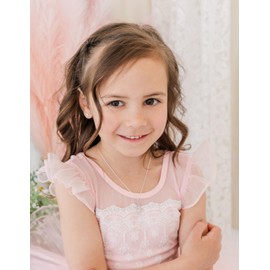 Cherished Moments Girl's Sterling Silver Ballerina Charm Necklace with Pink Sparkling CZs