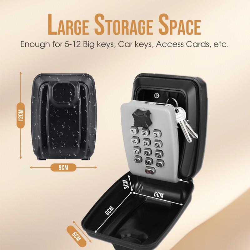 Lylxienty Key Safe Wall Mounted Outside, Key Safe Box Outdoor
