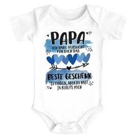 SpecialMe® Baby Bodysuit Papa ich Habe versucht Finden Saying Funny Thank You Father Short Sleeve Organic Cotton, best gift white