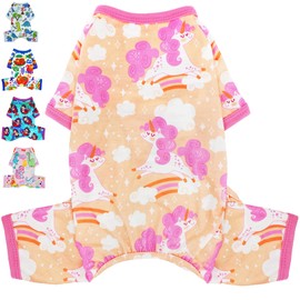 Dog Pajamas Spring Summer Dog Clothes for Small Medium Dogs Girl Boy Cute Soft Puppy Pjs Clothes Doggie Onesies Cat Pet Jammies Outfit (Small)