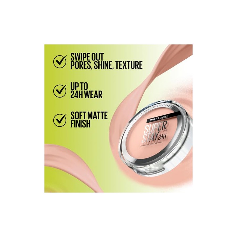 Maybelline Maybelline Powder Foundation, Long-lasting 24H Wear, Medium to Full