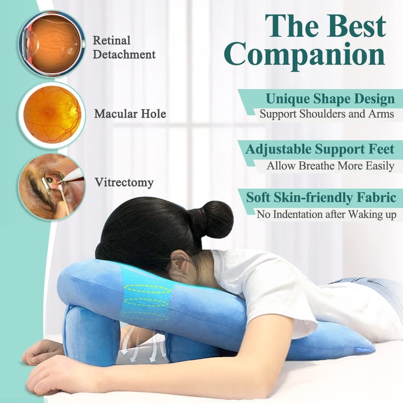 Mybow Face Down Pillow After Eye Surgery for Sleeping Prone