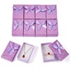 Craftdady Purple Heart Pattern Cardboard Jewelry Storage Boxes with Bowknot