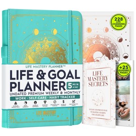 Life Mastery Planner - A 12 Month Journey to Crush Your Goals, Increase Productivity, Passion, Success & Happiness - Weekly & Monthly Life Planner, Habit-Tracker, Gratitude Journal & Organizer, A5
