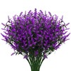 12 Bundles Artificial Lavender Fake Flowers Outdoor UV Resistant Plants