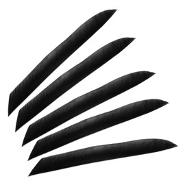 PATIKIL Arrows Vanes, 50 Pack 11 Inch Turkey Feather Arrow Fletching Archery Arrow Feather Left Wing Shield Fletch for DIY Target Shooting, Black