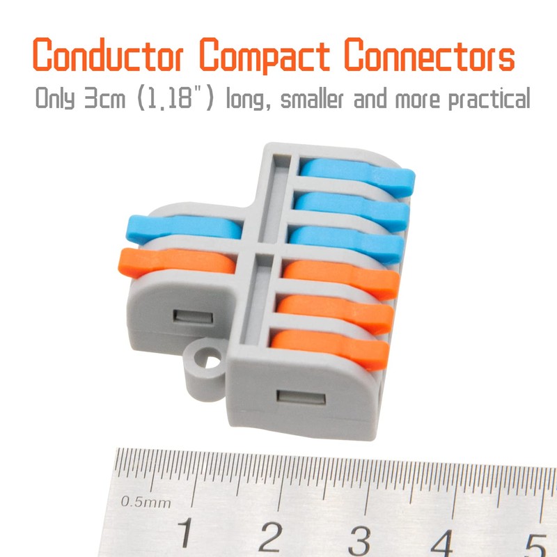 XALXMAW 10Pcs Lever Wire Connectors, 2 in 6 Out Mini