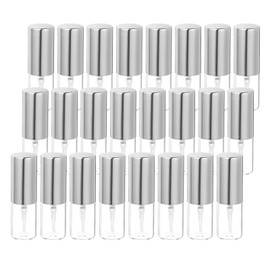 uxcell 3ml Glass Mini Perfume Bottles, 25Pcs Fine Mist Bottles Refillable Empty Mini Spray Bottles with Aluminized Nozzle for Perfume, Travel Liquid, Essential Oil (Clear/Silver)