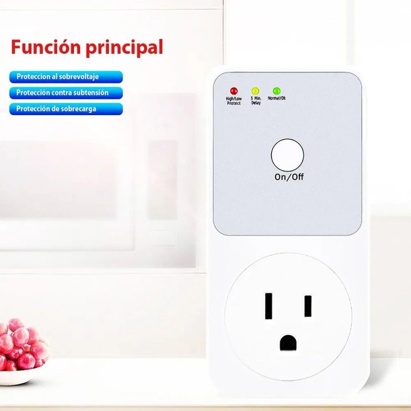 Protector De Voltaje De 120v Para Refrigeradores Y Congelado Blanco