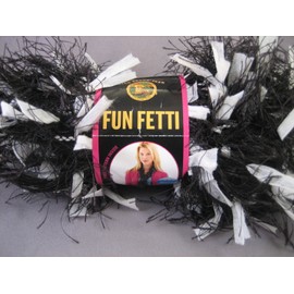Lion Brand Yarn Novelty Eyelash Fun Fetti in Zebra Black