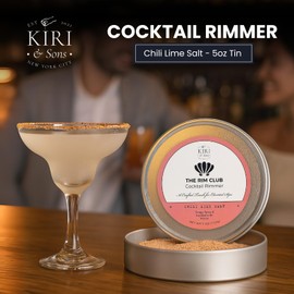 Kiri & Sons The Rim Club Cocktail Rimmer, Chili Lime Cocktail Rimming Salt for Margarita, Bloody Marys, Tequila Shots & Craft Drinks – Spicy Drink Garnish, 5 oz Tin
