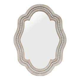 Decorative Mirror with Unique Designed, Vintage Mirror Enhance Home Style, Small Bathroom Mirrors, Stylish White Trim Wood Wall Mirrors, Ideal for Bathroom, Entryway, Bedroom