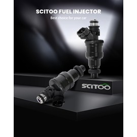 SCITOO High Performance Fuel Injectors, 1 Hole, OEM Black, 23250-65020 23209-65020, for 1989-1995 Toyota 4Runner, Pickup, T100 3.0L (Set of 6)