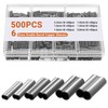 Therwen 500 Pcs Mini Double Barrel Copper Sleeves 6 Different
