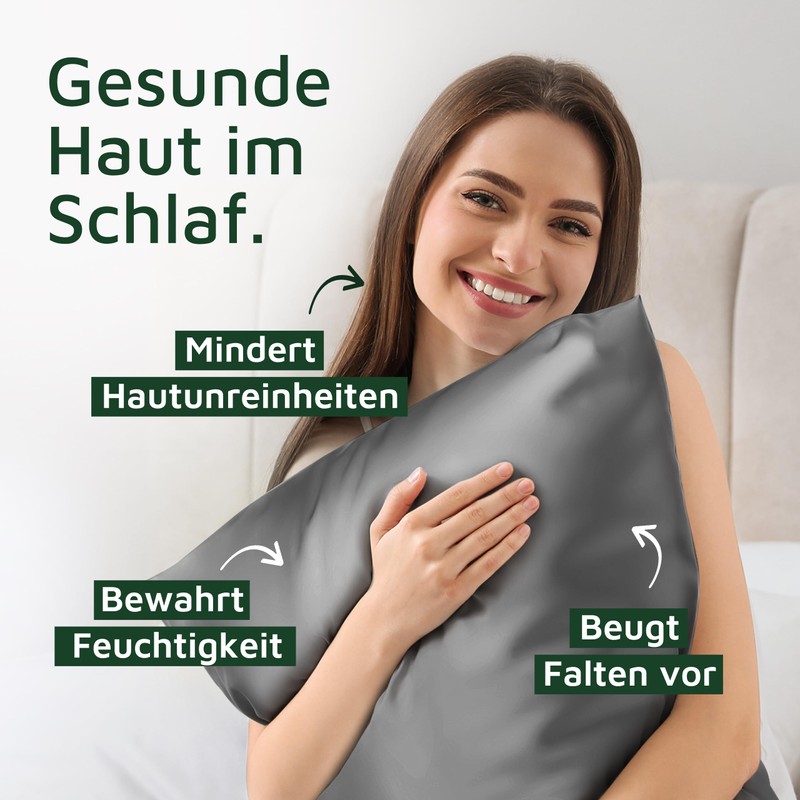 bene-sleep Premium Silk Pillowcase 80 x 80 cm Against Wrinkles