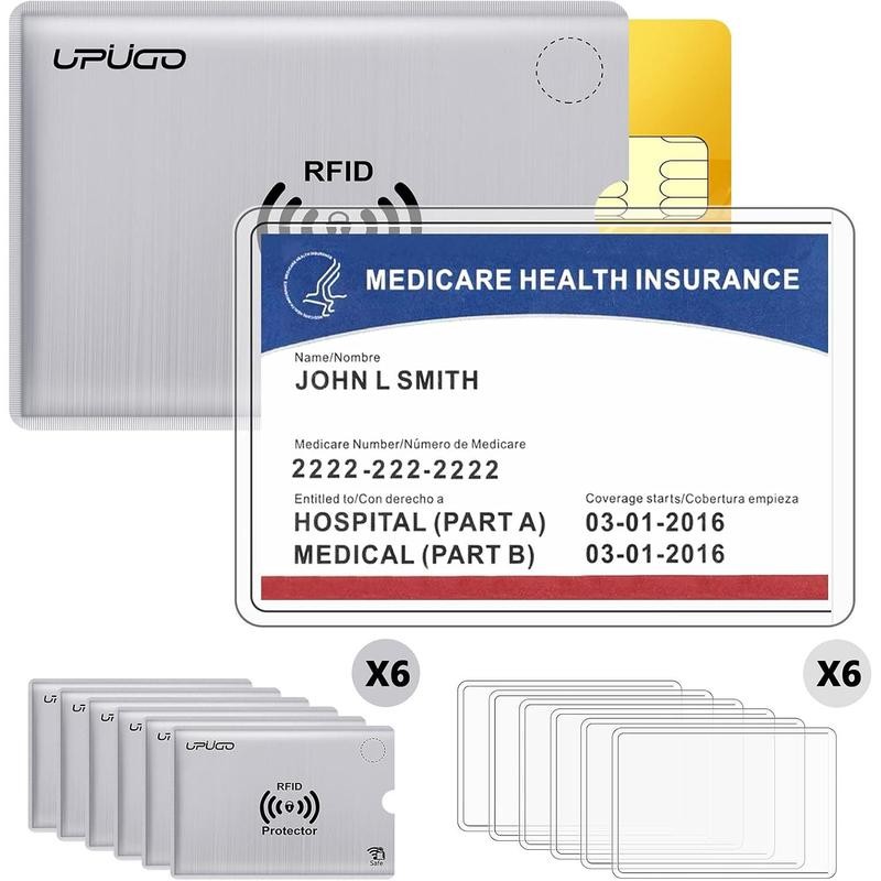 6 Pack 12mil New Medicare Card Protector Sleeves and 6