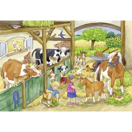 Ravensburger Puzzle – 09195 Child Classic – Day At The Farm – 2 x 24 Pieces