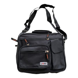 Lorenz Men's 2 Compartment Travel Gadget Multi function Bag 21 x 25 x 9 cms - Black