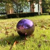 Premium Stainless Steel Gazing Globe Mirror Ball - Brilliant Purple