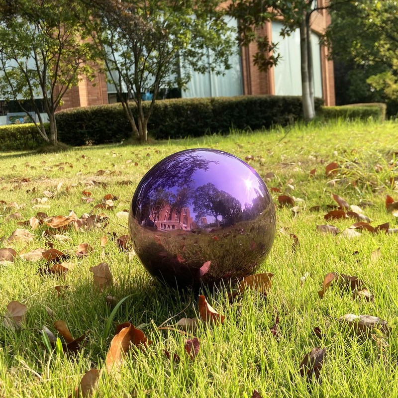 Premium Stainless Steel Gazing Globe Mirror Ball - Brilliant Purple