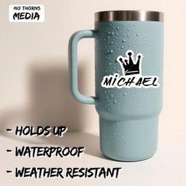Michael Name Sticker 4 Inch - Waterproof Vinyl Decal for Laptop Water Bottle Car Tumbler - Durable Aesthetic Long-Lasting Stickers for Adults ID44990