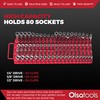 Olsa Tools Socket Organizer Tray - Portable Red Rail with