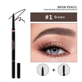 Eyebrow Pencil – Ultra-fine eyebrow pencil, precision nib and spool brush, filler sparse areas, natural eyebrow makeup, waterproof women's eyebrow pencil (01# Brown)
