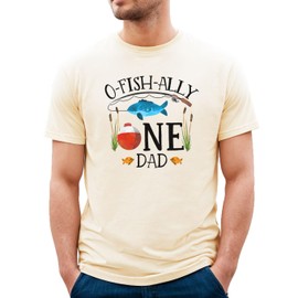 O-Fish-Ally One 1st Birthday Matching Family Outfits for Mom and Dad for Baby Boys and Baby Girls Natural Shirt Adult Medium