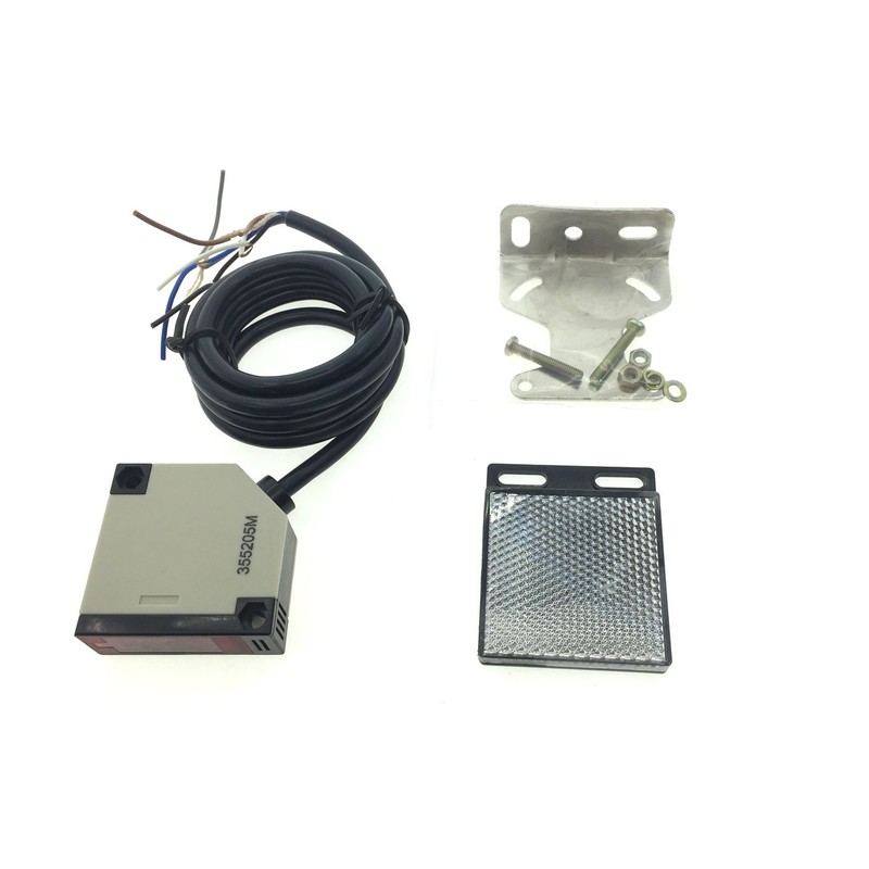 YXQ E3JK-R4M2 DC 12-24V Retroreflective Photoelectric Beam Sensor Switch w/Reflector