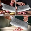 SSGP Cuchillo de carnicero,Cuchillo Chef Acero Damasco,cuchillos de cocina,Cuchillo de
