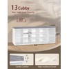 DINZI LVJ Shoe Storage Bench with Cushion, 13-Cubby Shoe Rack,