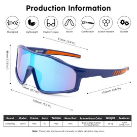 EYEBUDDY Kids Sunglasses Youth Baseball Sunglasses Boys Girls Softball Sports Sun Glasses Polarized UV Protection Age 6-12
