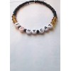 Handmade Cat Lover's Bracelet in Black and Gold Beads