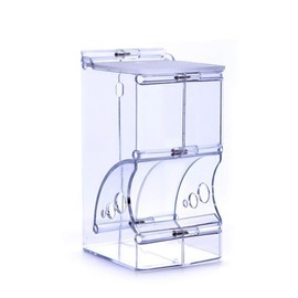 Hamsters Feeder Small Animals Automatic Dispenser Acrylic Clear Pet Food Storage Bowl for Dwarf Hamster Gerbils Mice Hedgehog Guinea Pig Pigeon Parrots (300ML)