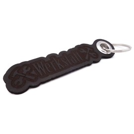 Samunshi® Leather Keyring with Engraving with Lettering Motifs Gifts Made in Germany 16 Colours Variable, Dark Brown/Engraved