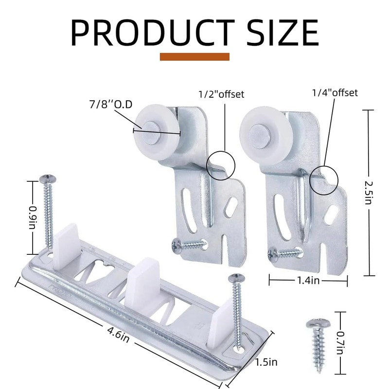 Quiet Glide Sliding Door Roller Set, Top-Hung Sliding Door Hardware