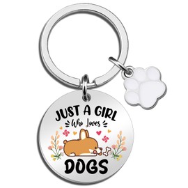 Cxulquvs Corgi Gifts for Corgi Lovers Cute Dog Keychain Dog Lovers Gifts for Women Teen Girls Unique Dogs Mom Birthday Christmas Gift for Women Just A Girl Who Loves Dogs