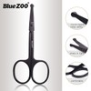 BlueZOO Beard Mustache Scissors and Comb Kit with PU Storage