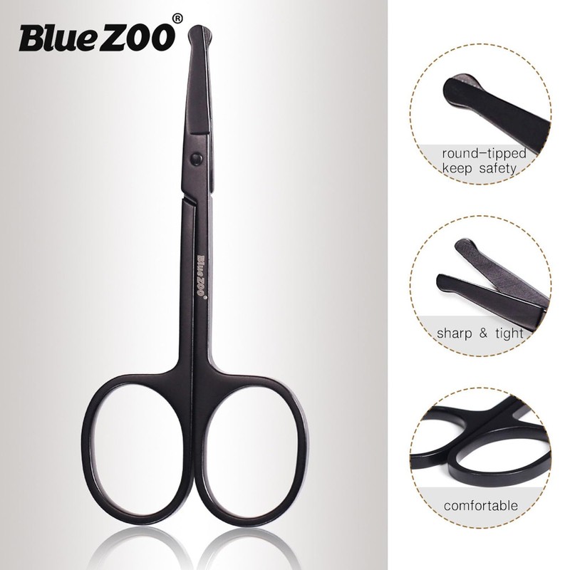 BlueZOO Beard Mustache Scissors and Comb Kit with PU Storage