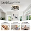Linour Crystal Caged Ceiling Fan with Light, 18.9'' Flush Mount