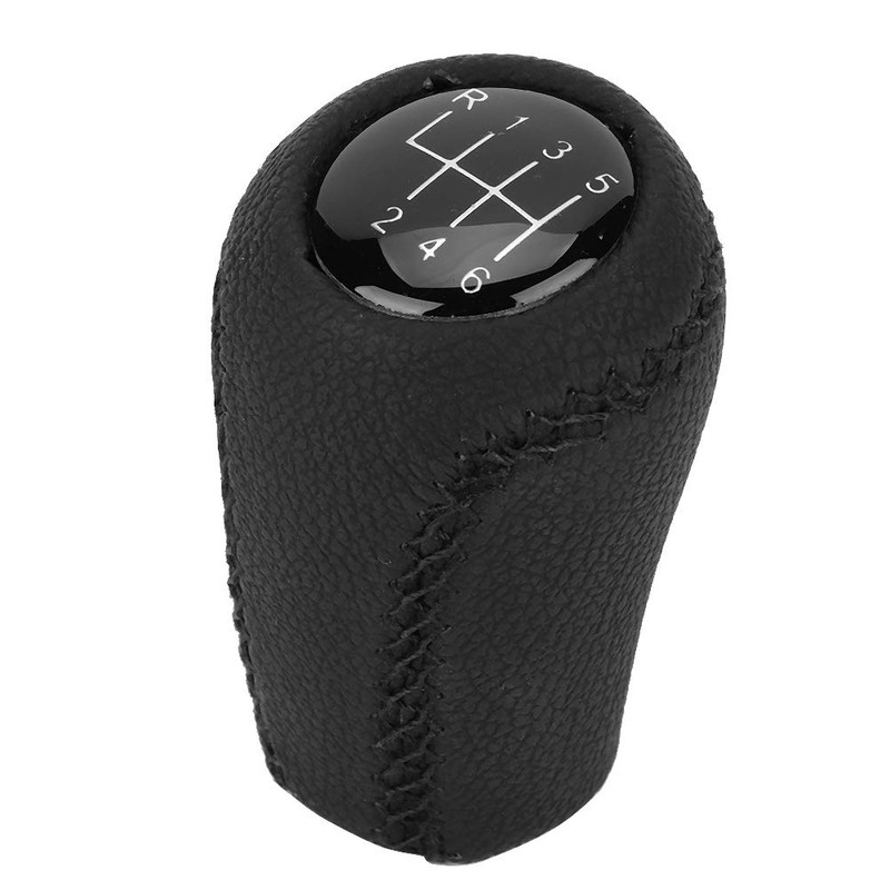6 Speed Shifter Knob - Leather Gear Stick Handle for