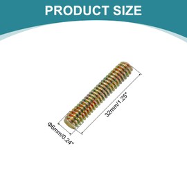 uxcell 12Pcs Fully Threaded Rod, 1/4" UNC x 1-1/4" Length Zinc-Plated Carbon Steel Fully Threaded Studs with Nuts and Washers for Clamps, Hangers and U-Bolts, Color Zinc