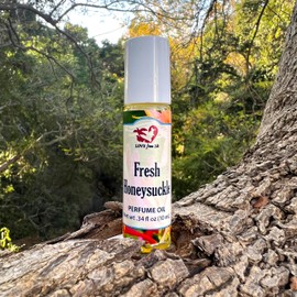 Fresh Honeysuckle Perfume Oil | .03 oz/10 ml Roll On Bottle with Organic Jojoba Oil | Made in Santa Barbara, California (Fresh Honeysuckle)