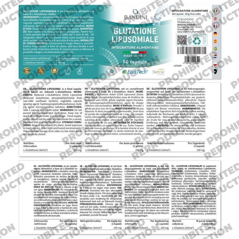 Bandini® Liposomal Glutathione Reduced | L-Glutathion Setria® - Better Absorption,