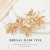 Asooll Flower Hair Clip Gold Leaf Wedding Hair Accessories Pearl