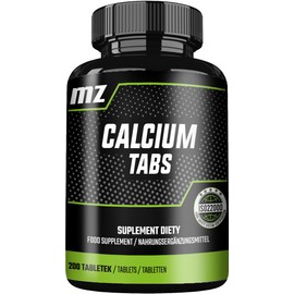 Calcium 200 Vegan Tablets - Organic Calcium Citrate 120 mg per Tablet - 200 Days Supply - Supports Bone Health - Dietary Supplement by MZ